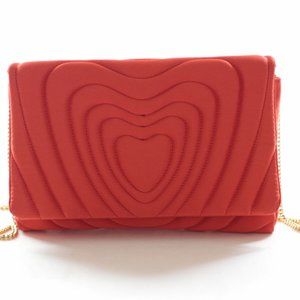 Escada Women's Satin Clutch Chain Shoulder Bag Red